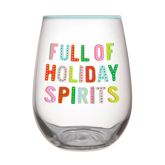 Stemless Wine Glass - Full of Spirits-Lemons and Limes Boutique