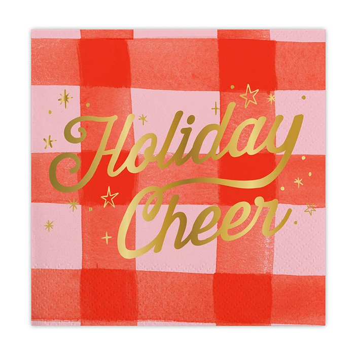 Foil Beverage Napkins - Holiday Cheer-Lemons and Limes Boutique