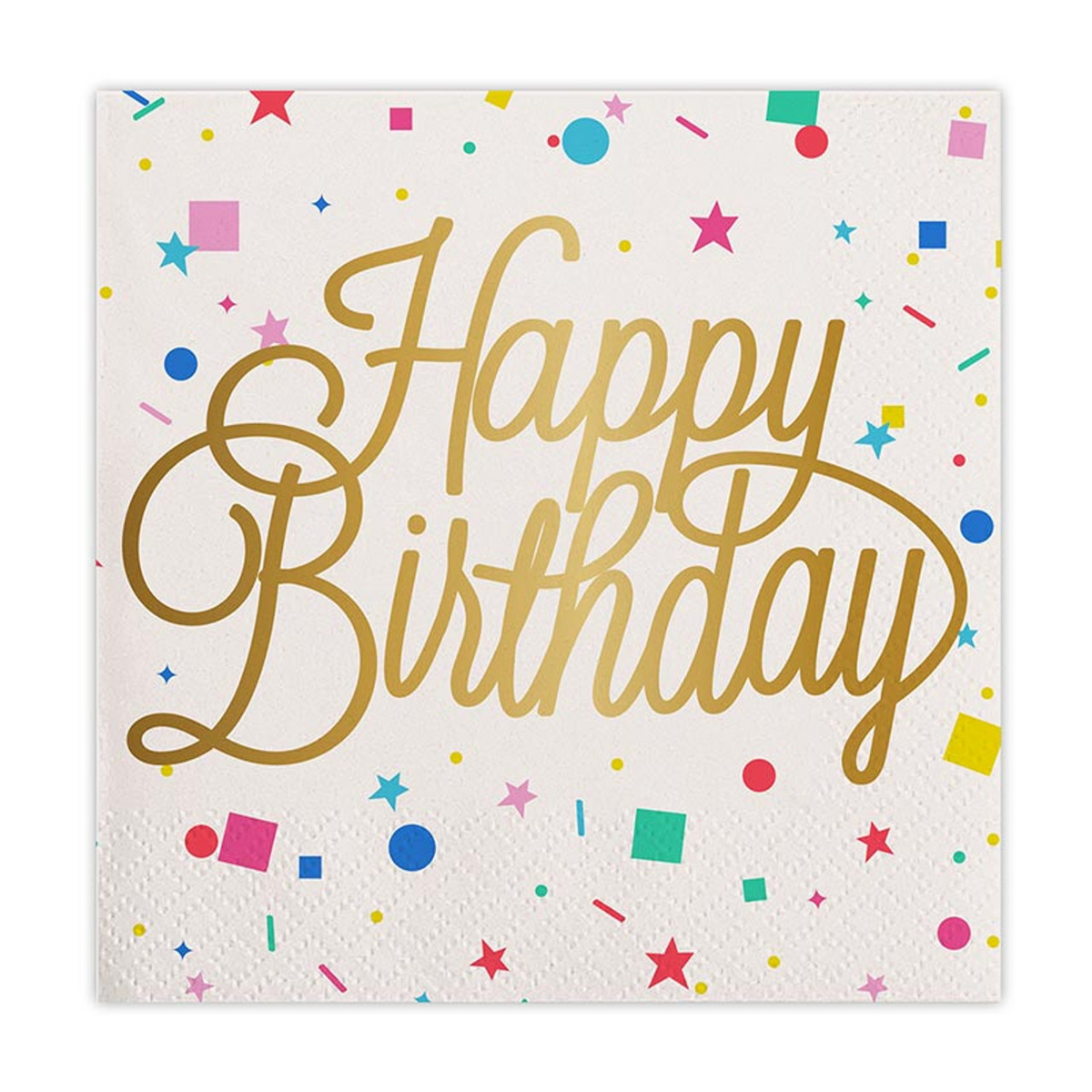 Foil Beverage Napkins - Happy Birthday Confetti-Lemons and Limes Boutique