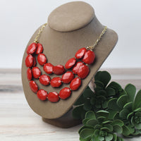 Helen Triple Strand Statement Necklace-Necklace-Lemons and Limes Boutique