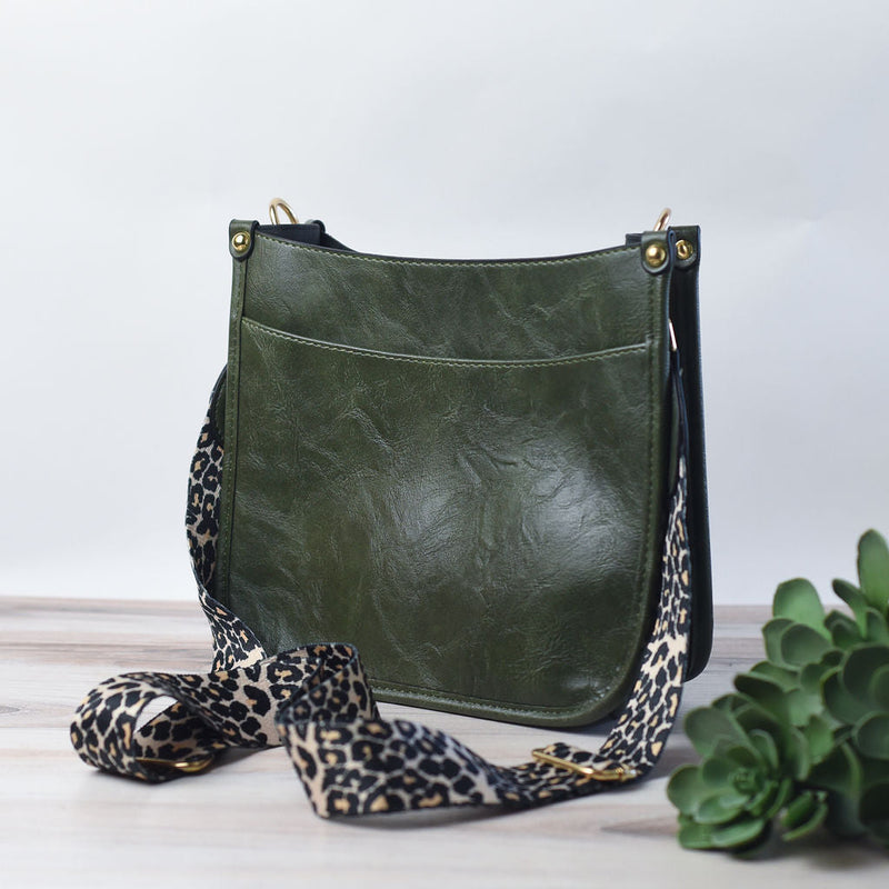 Ainsley Leopard Strap Crossbody Purse-Olive-Lemons and Limes Boutique
