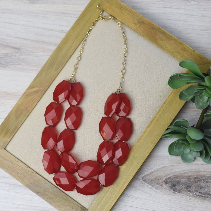 Sophia Statement Necklace-Necklace-Red-Lemons and Limes Boutique