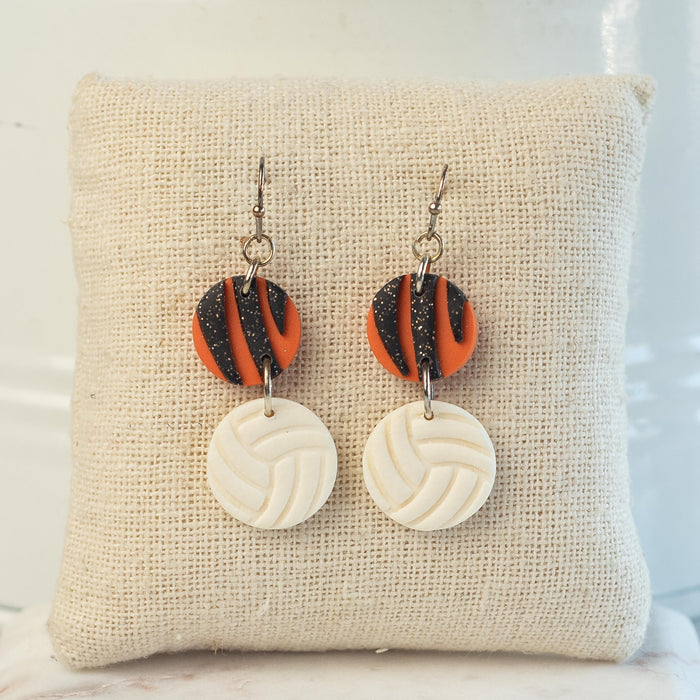 Handmade Loveland Volleyball Clay Earrings--Lemons and Limes Boutique