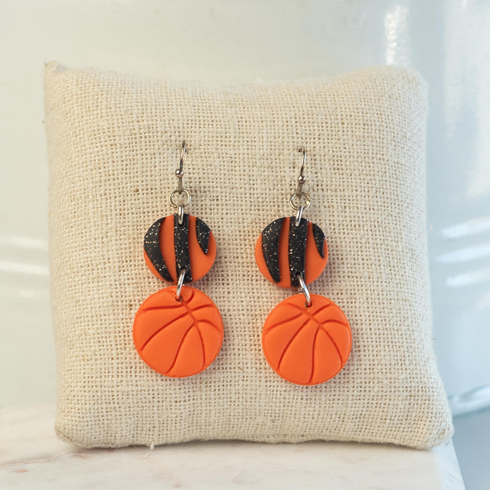 Handmade Loveland Basketball Clay Earrings--Lemons and Limes Boutique