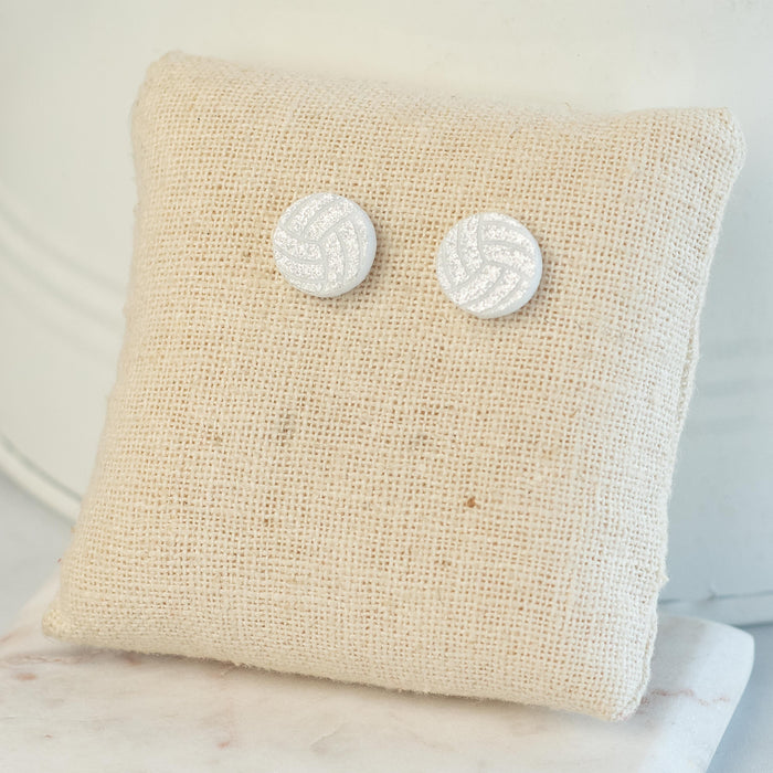 Volleyball Glitter Stud Earrings--Lemons and Limes Boutique