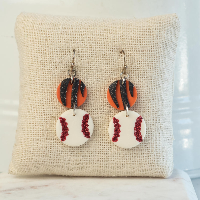 Handmade Loveland Baseball Clay Earrings--Lemons and Limes Boutique