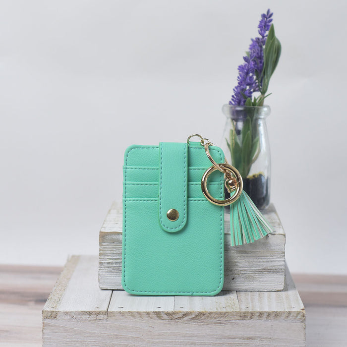 Candace Keychain Card Wallet-Seafoam Green-Clutch-Lemons and Limes Boutique