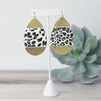 Gloria Metal Animal Print Dangle Earrings-Dangle Earrings-Leopard-Lemons and Limes Boutique