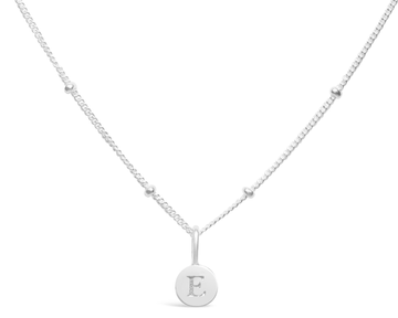 Love Letters Mini Disk Letter Necklace-E--Lemons and Limes Boutique