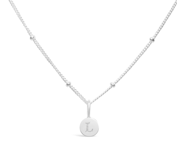 Love Letters Mini Disk Letter Necklace-L--Lemons and Limes Boutique