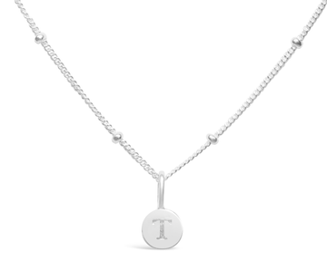 Love Letters Mini Disk Letter Necklace-U--Lemons and Limes Boutique