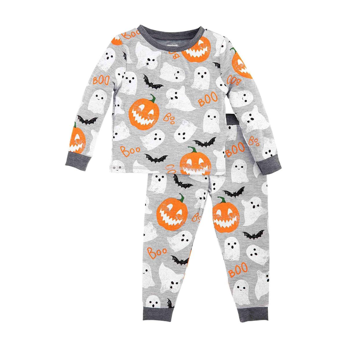 Toddler Gray Glow in The Dark Halloween Pajama Set-Lemons and Limes Boutique