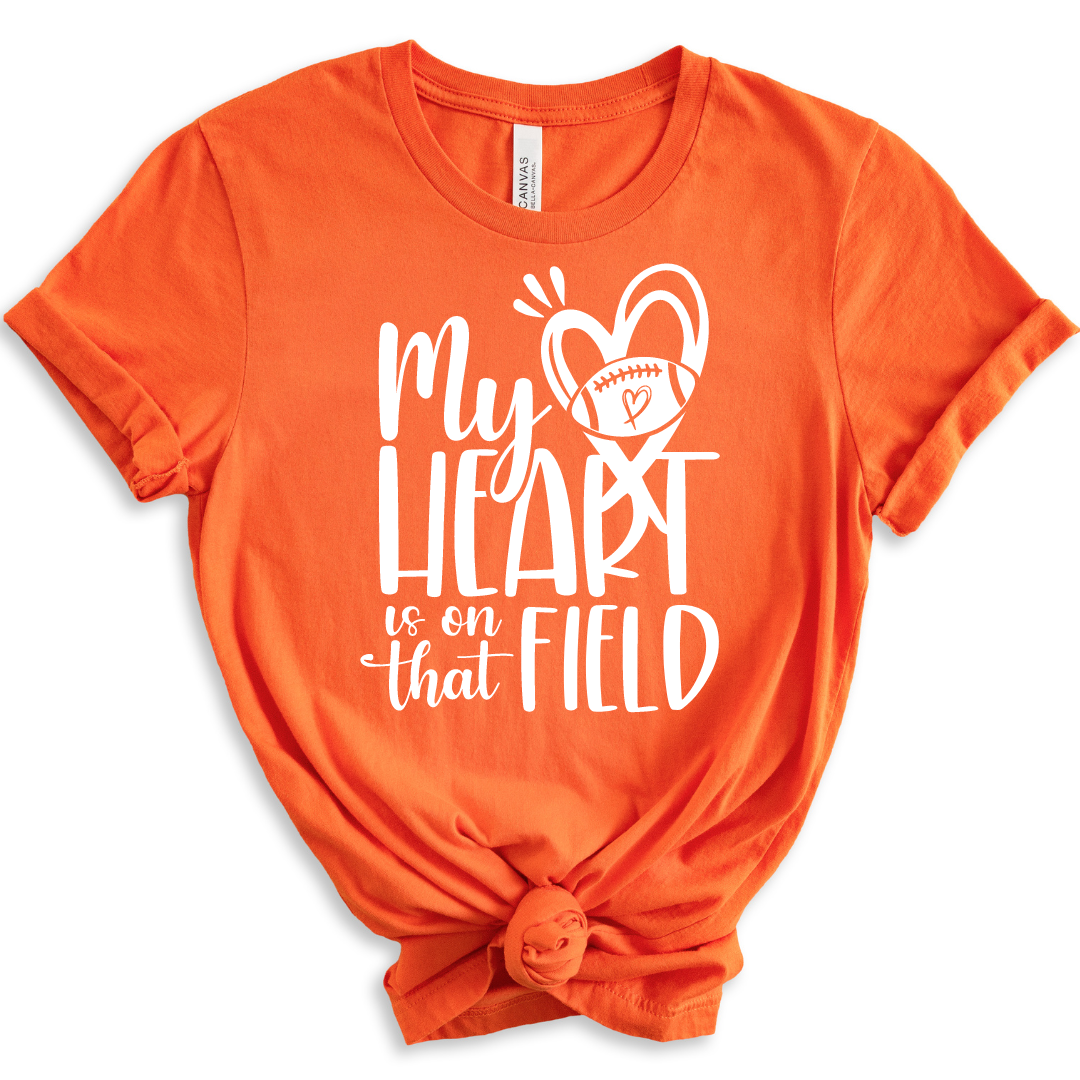 My Heart Is On That Field Short Sleeve Tee--Lemons and Limes Boutique