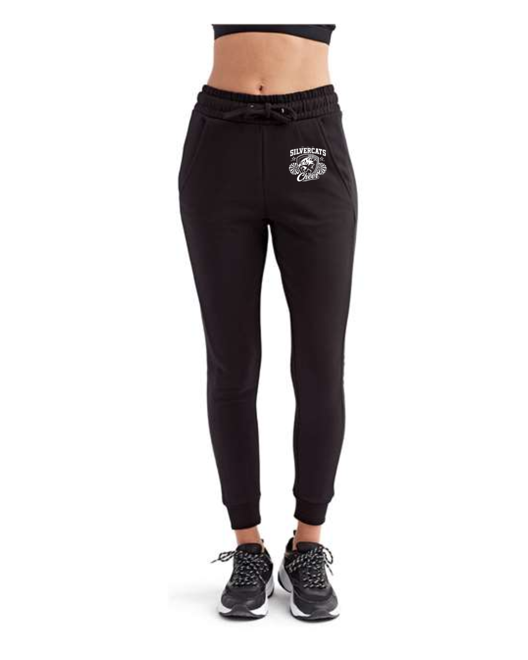 Silvercats Cheer in White Glitter on Jogger