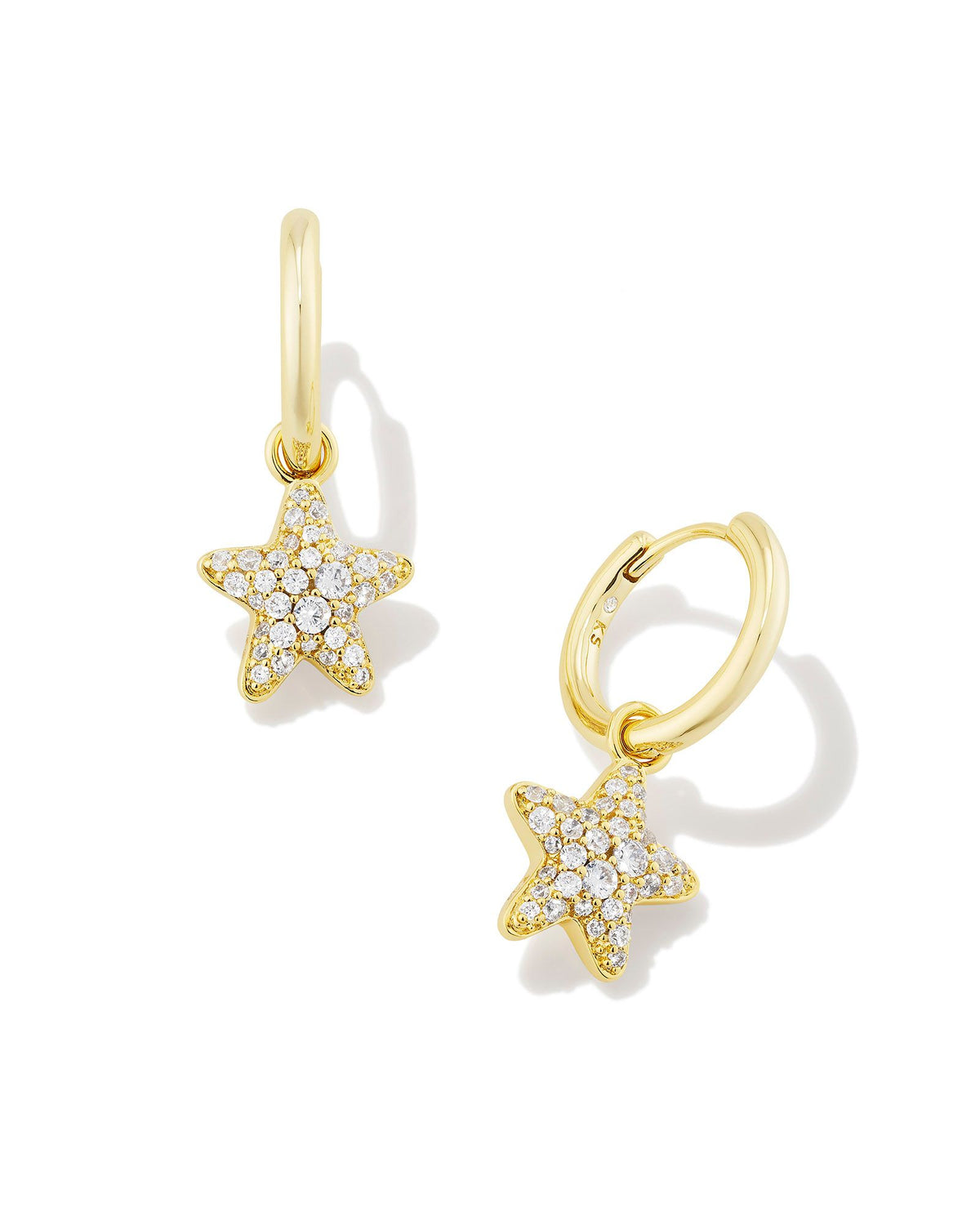 Jae Convertible Gold Star Pave Huggie Earrings in White Crystal by Kendra Scott-Lemons and Limes Boutique