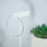 Harley Hammered Wire Hoop Earrings-Earrings-Gold-Lemons and Limes Boutique