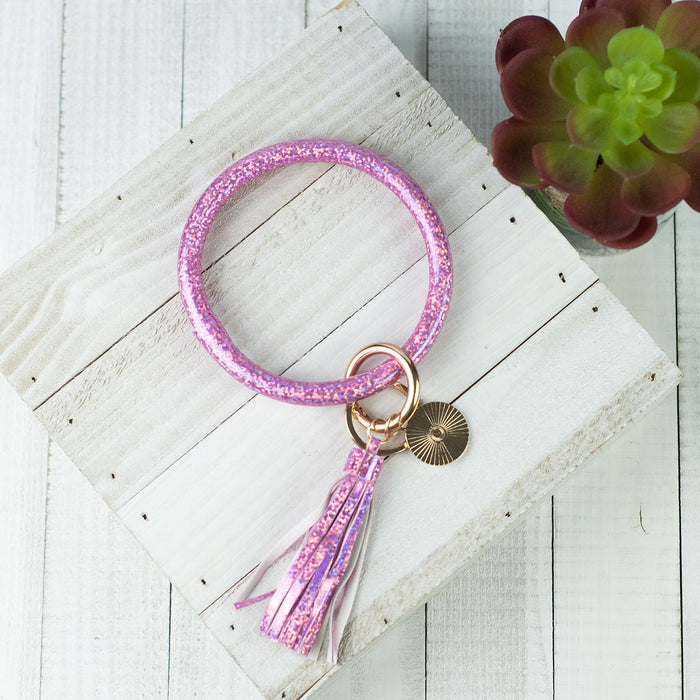 Shimmer Hands Free Bangle Keychain-Lavender-Lemons and Limes Boutique