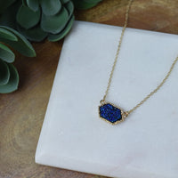 Annabelle Pendant Necklace with Gold Setting-Necklace-Cobalt-Lemons and Limes Boutique