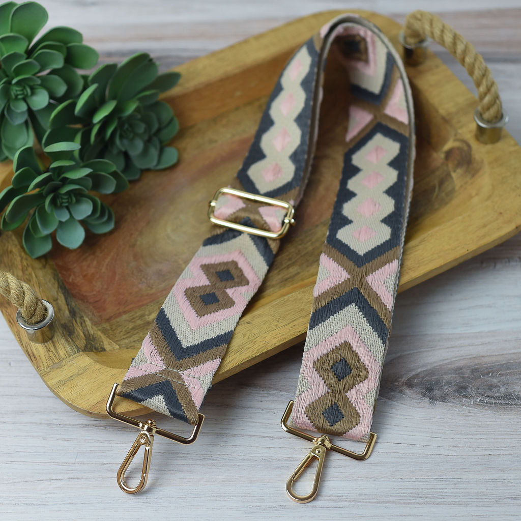 Woven Geometric Guitar Style Bag Straps--Lemons and Limes Boutique