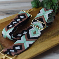 Woven Geometric Guitar Style Bag Straps-Mint Sundae-Lemons and Limes Boutique