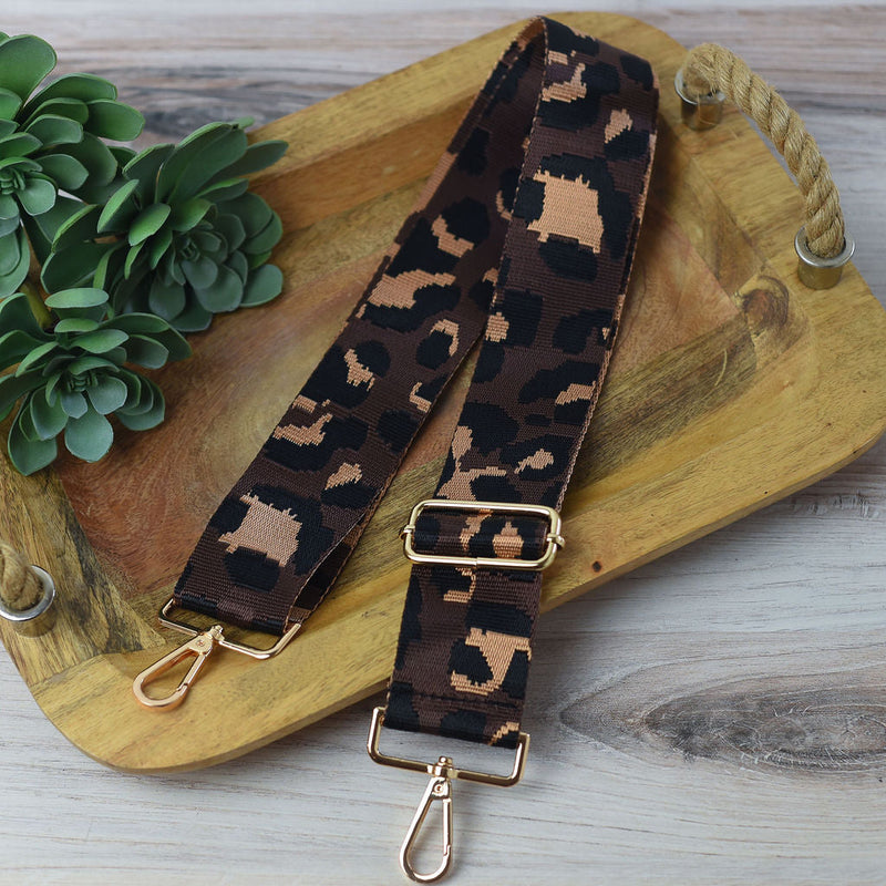 Adjustable Bag Strap 2 inch Leopard Pattern-Mocha-Lemons and Limes Boutique