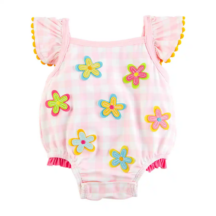 Girl's Dimensional Flower Swimsuit--Lemons and Limes Boutique