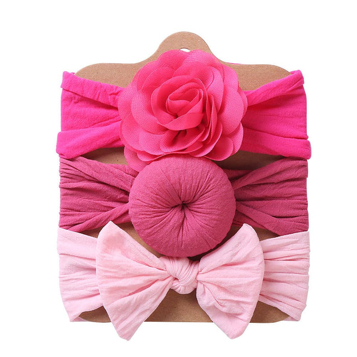 Baby Headwrap 3 Piece Set in Bright Pinks--Lemons and Limes Boutique