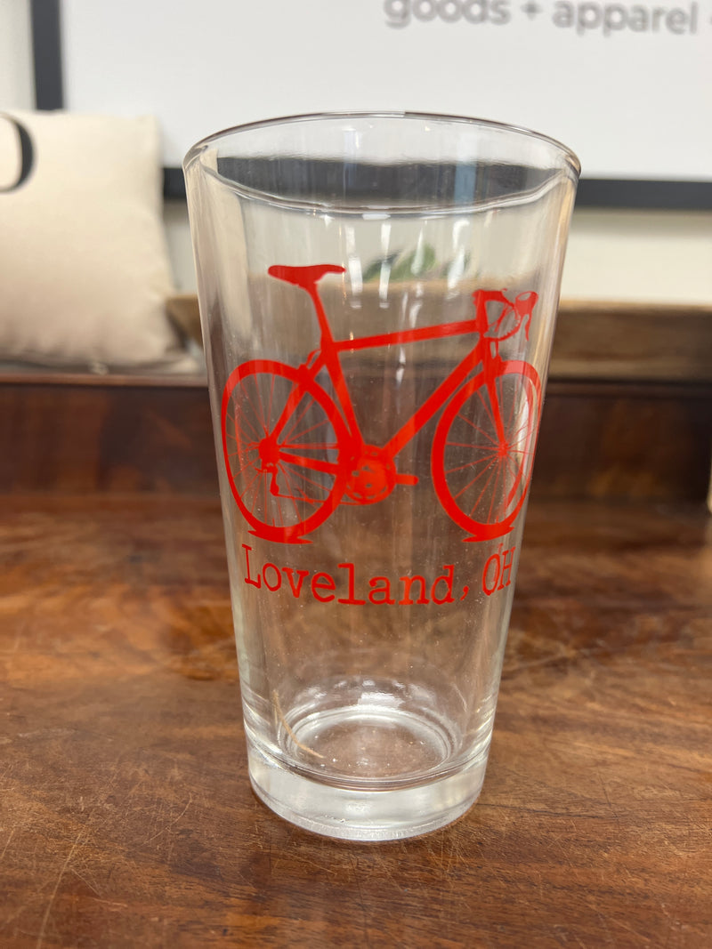 Bicycle Pint Glass - Red--Lemons and Limes Boutique