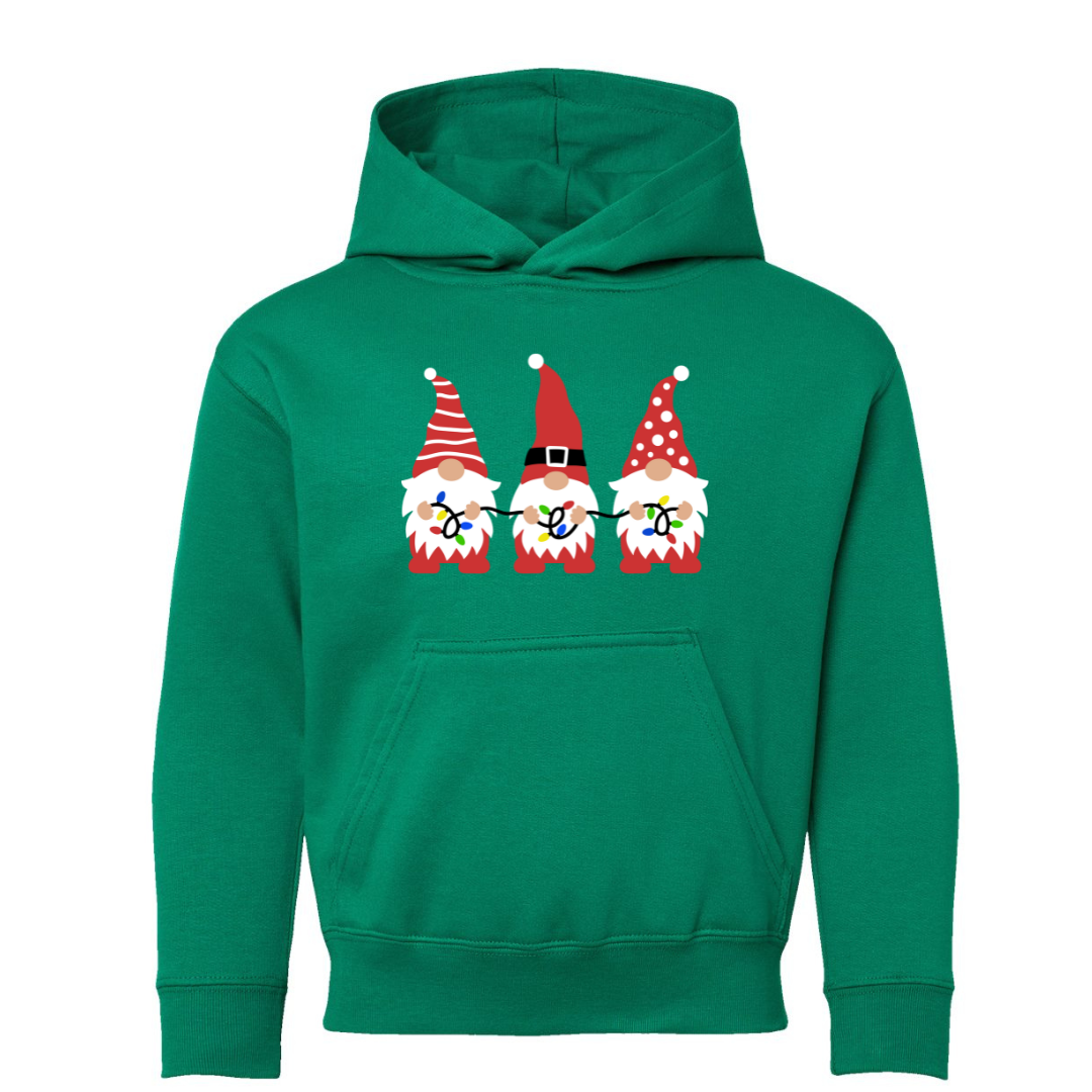 Holiday Gnome Hoodie on Green-YOUTH-Lemons and Limes Boutique