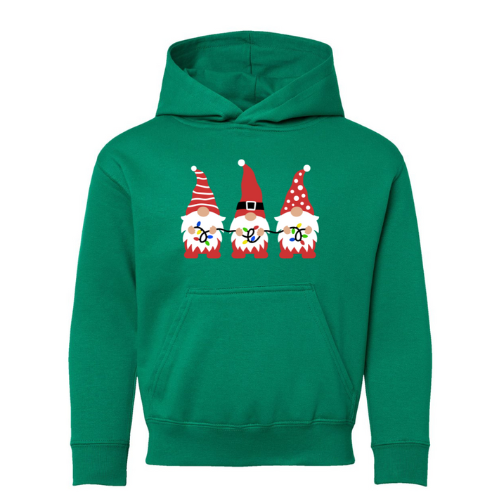 Holiday Gnome Hoodie on Green-YOUTH-Lemons and Limes Boutique