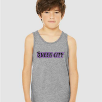 Queen City Crown Tank - Unisex Youth and Adult-Youth Small-Heather Athletic Grey-Lemons and Limes Boutique