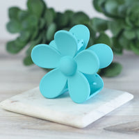 Andrea Large Flower Hair Clip-Teal Green