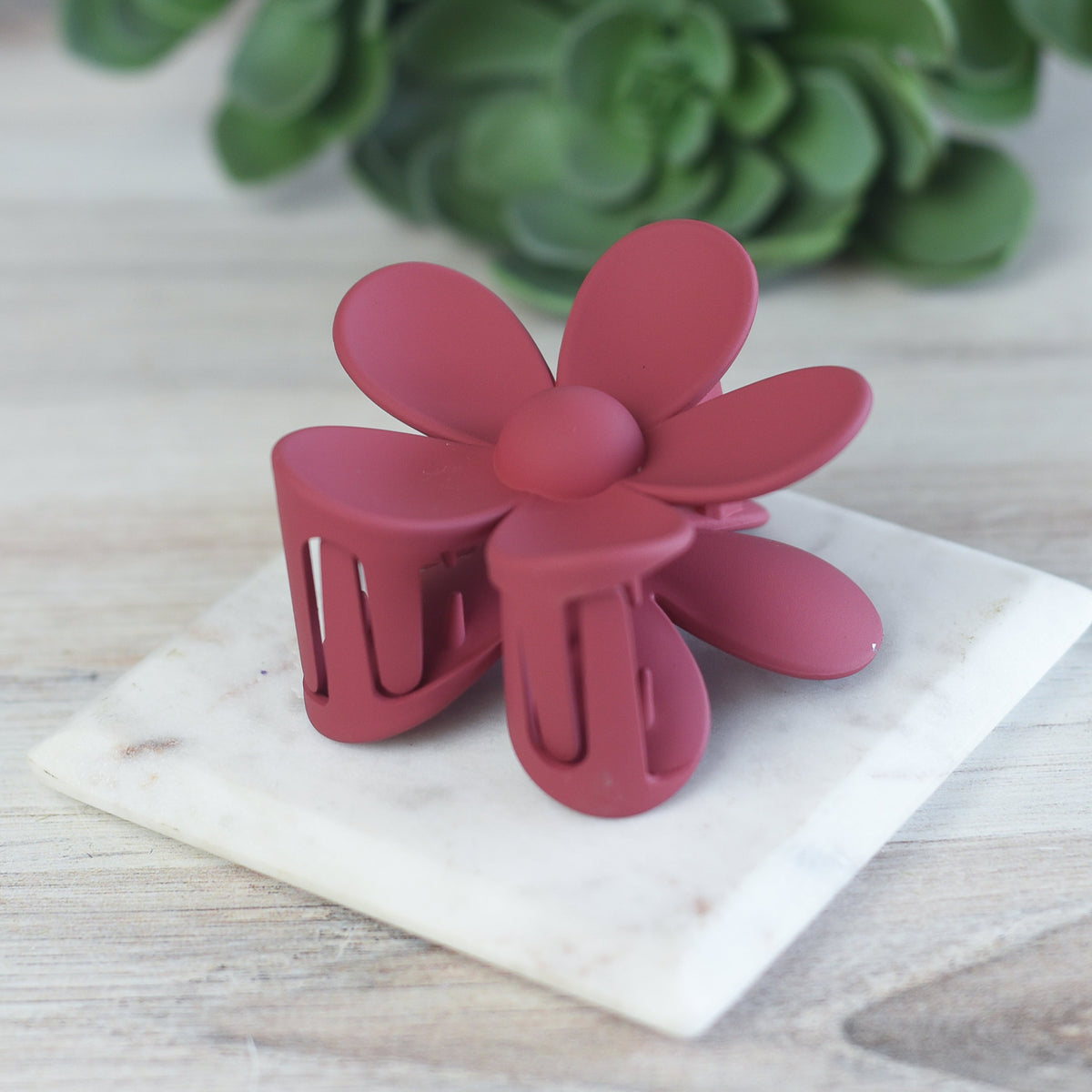 Andrea Large Flower Hair Clip-Red--Lemons and Limes Boutique