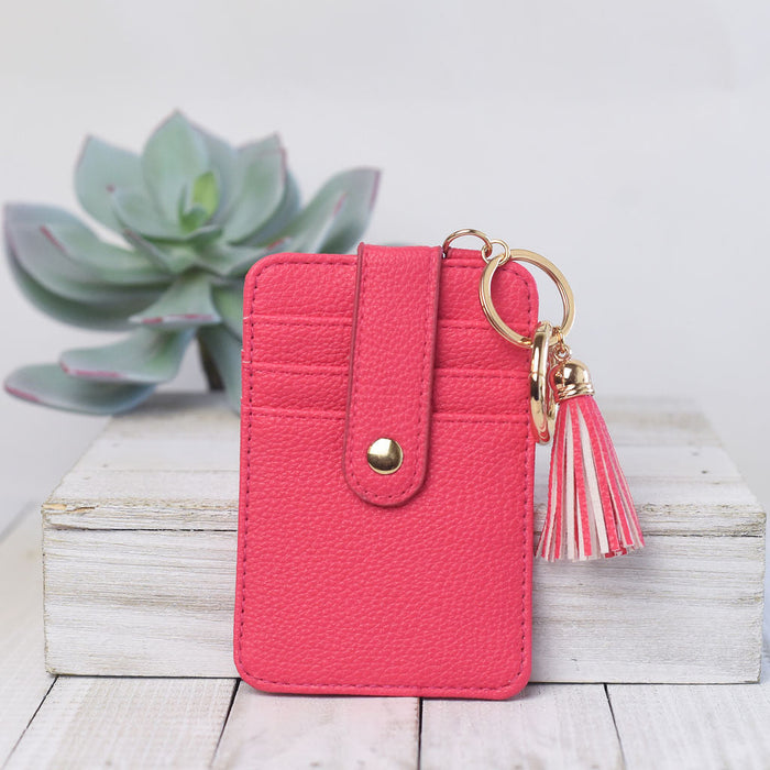Candace Keychain Card Wallet-Hot Pink-Clutch-Lemons and Limes Boutique