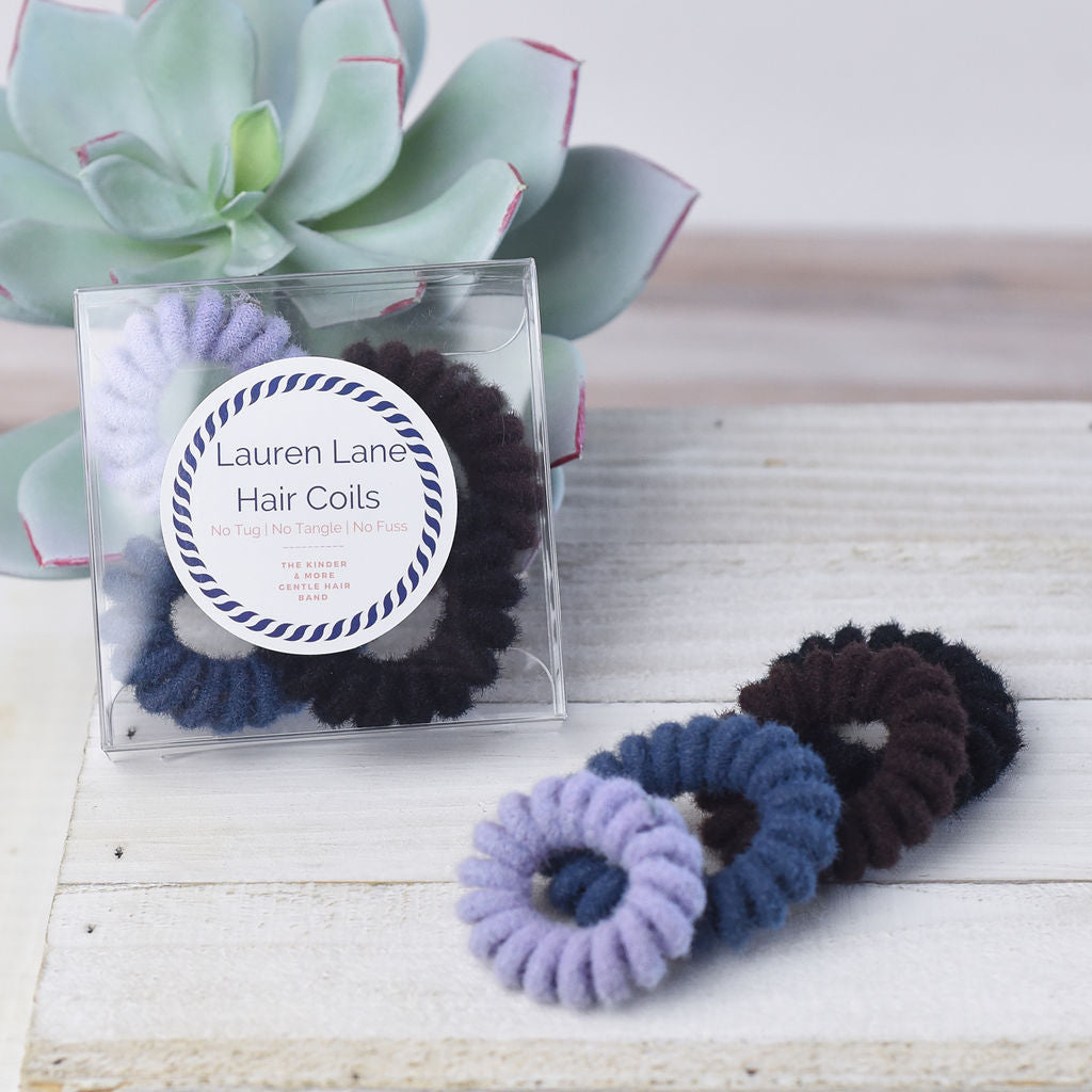 Medium Chenille Lauren Lane Hair Coil Set in 4 Color Sets-Hair Accessories-Lemons and Limes Boutique