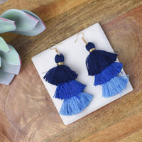 Elise Party Tassel Dangle Earrings-Dangle Earrings-Blue-Lemons and Limes Boutique