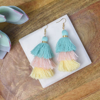 Elise Party Tassel Dangle Earrings-Dangle Earrings-Pastel-Lemons and Limes Boutique
