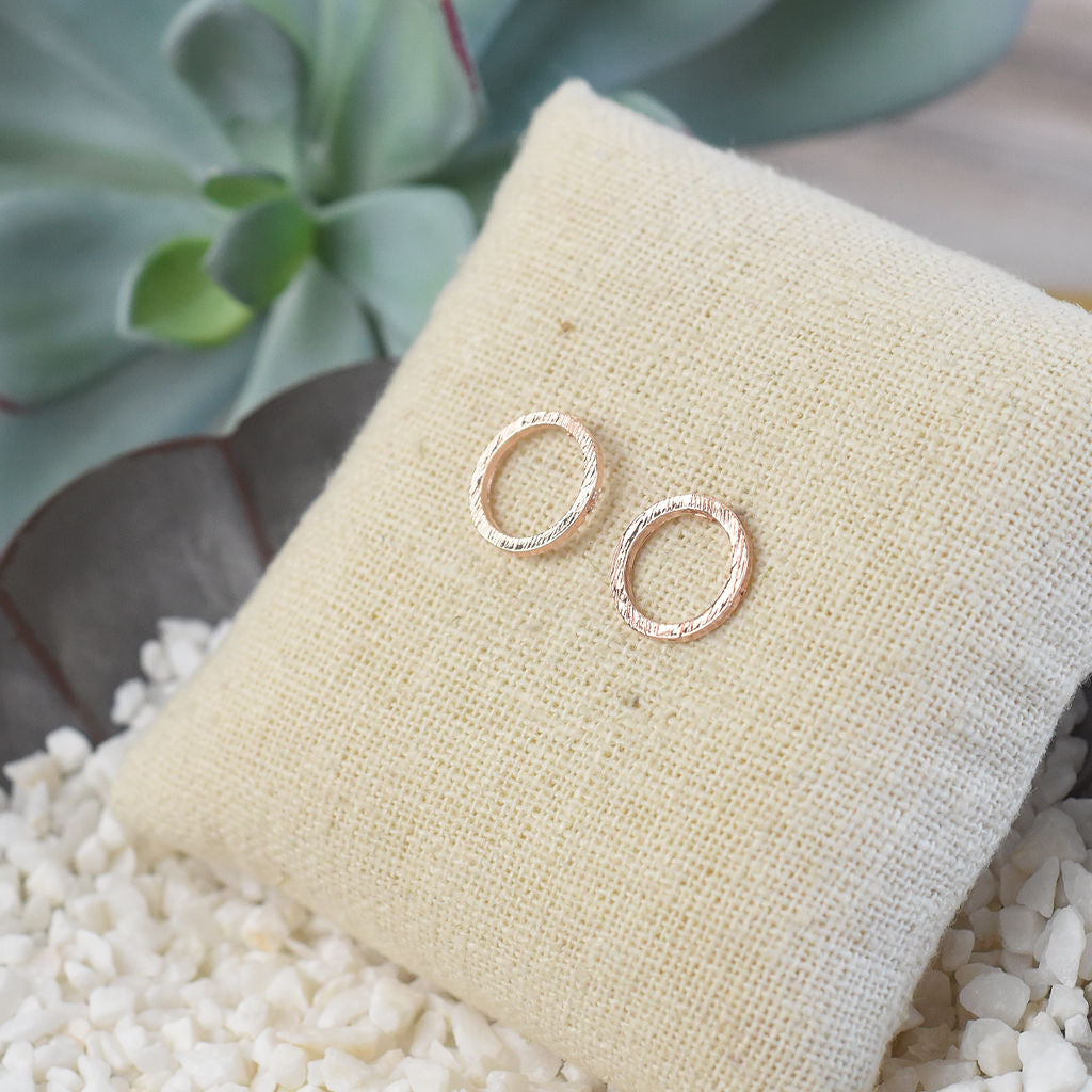 Karma Circle Stud Earrings-Stud Earrings-Rose Gold-Lemons and Limes Boutique