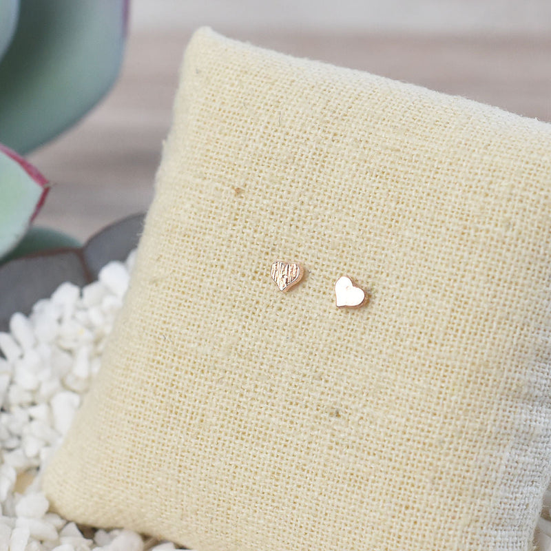 Heart Stud Earrings-Stud Earrings-Gold-Lemons and Limes Boutique