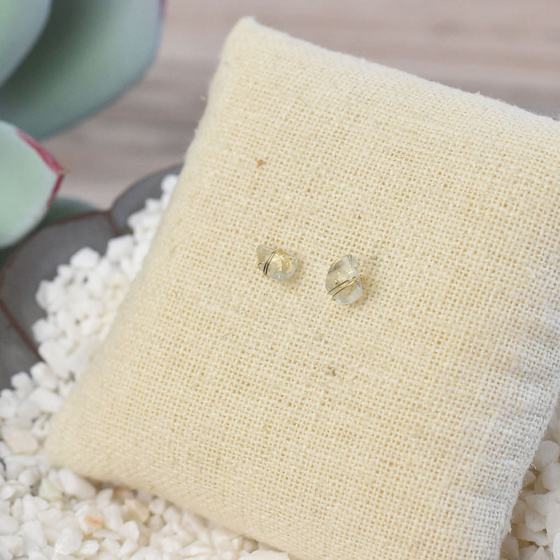 Kara Wire Wrapped Natural Stone Stud Earrings--Lemons and Limes Boutique