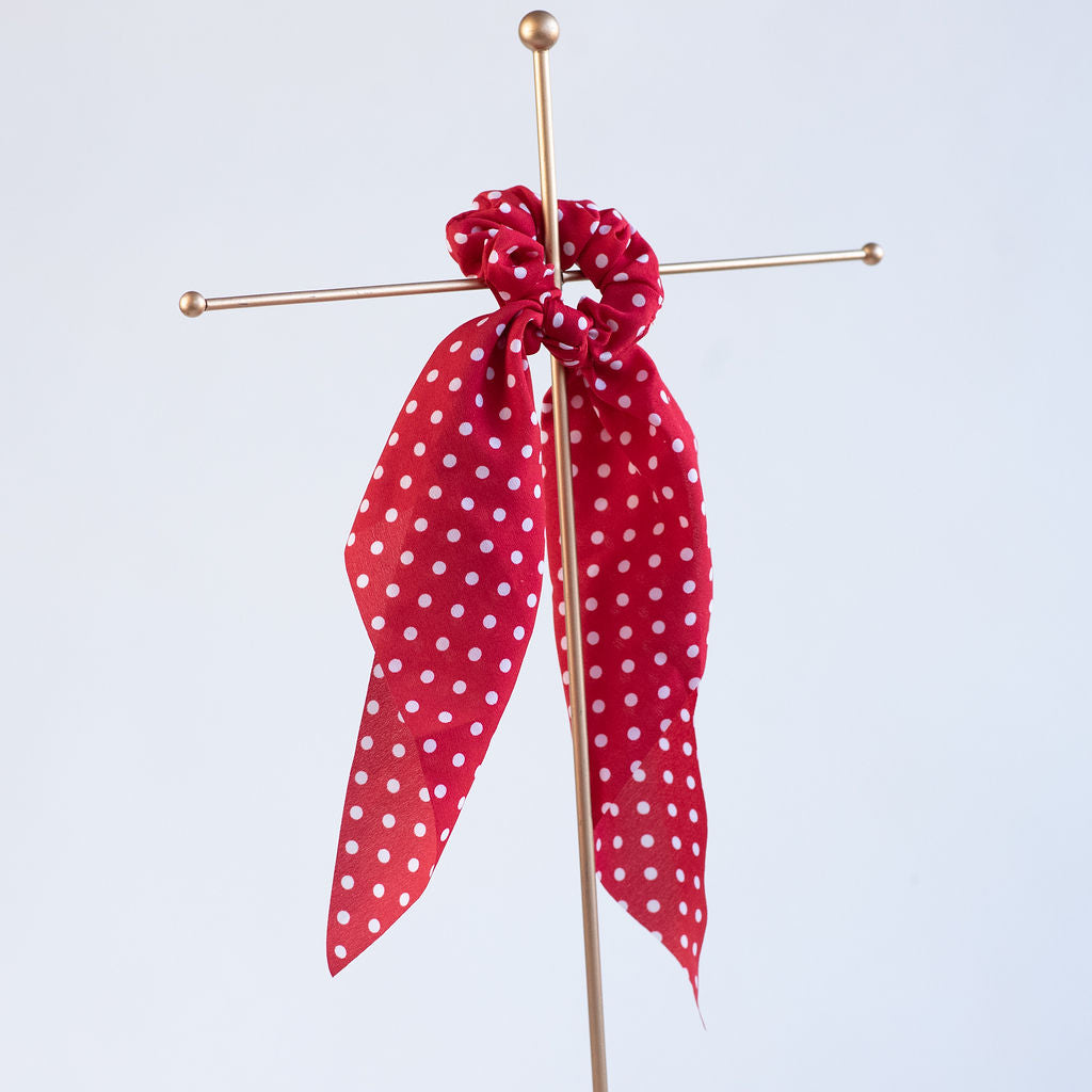 Polka Dot Hair Scarf-Hair Scarf-Red-Lemons and Limes Boutique