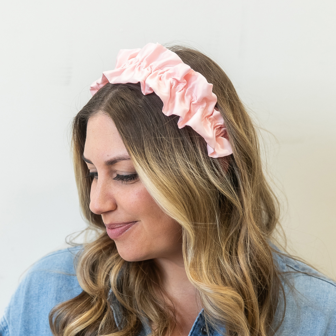 Ruffle Headband in Pink-Lemons and Limes Boutique