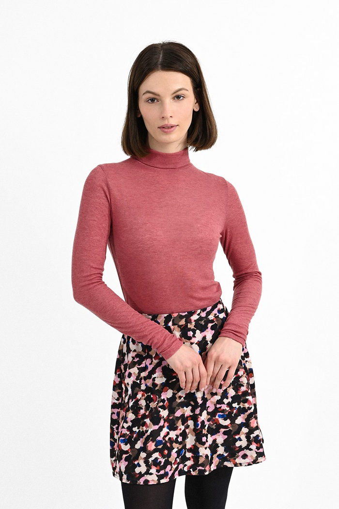 Penny Knitted Skinny Jersey Undersweater in Pink--Lemons and Limes Boutique