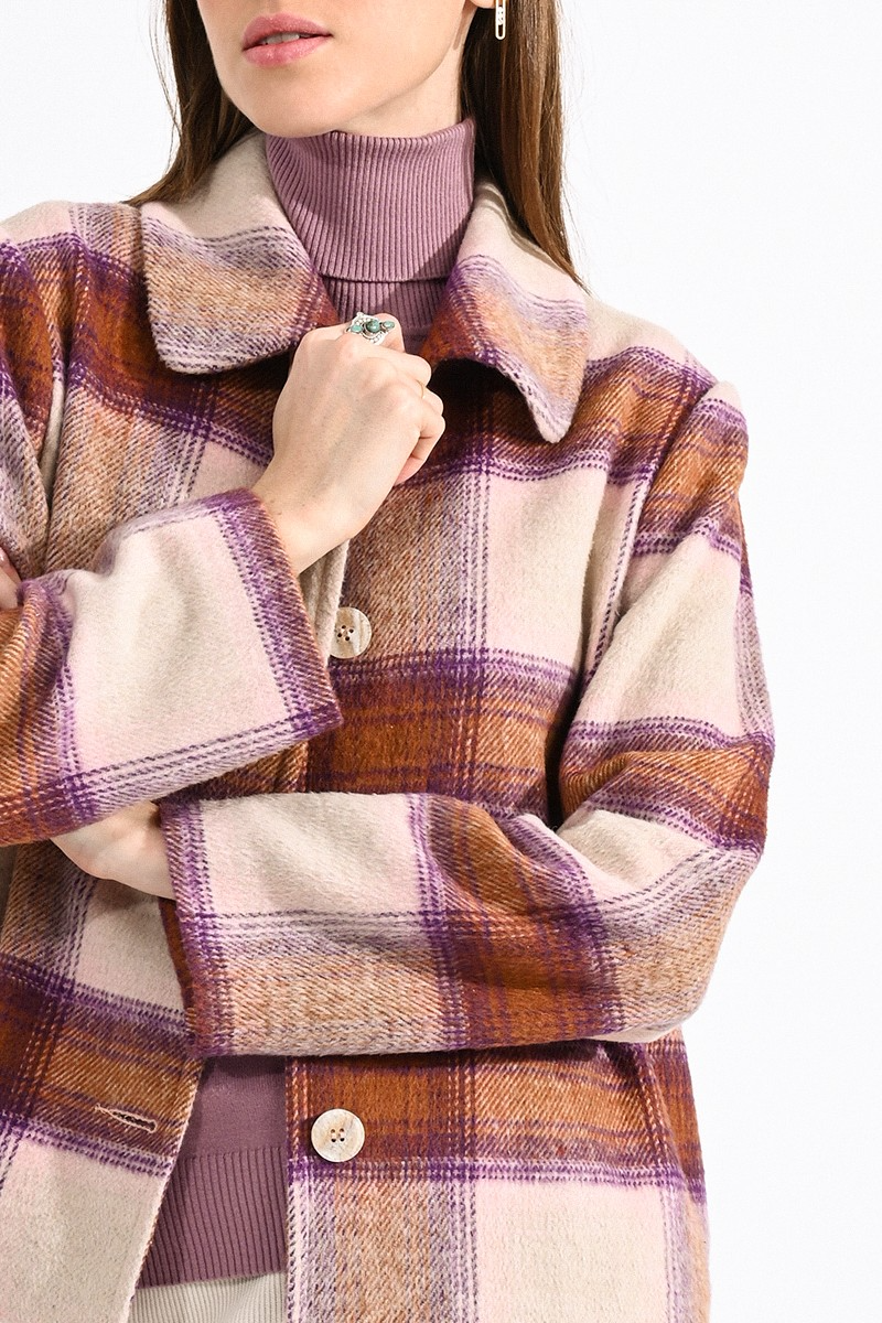 Alexa Woven Short Coat in Purple-Lemons and Limes Boutique