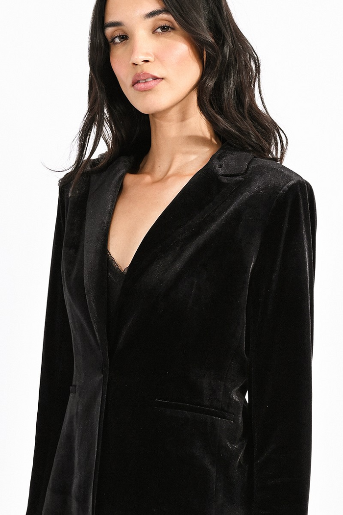 Samantha Woven Velvet Jacket in Black--Lemons and Limes Boutique