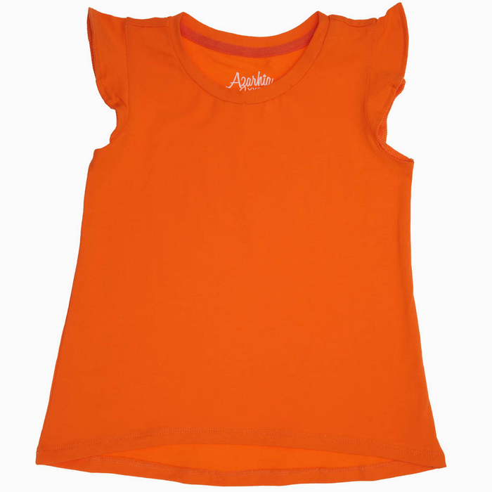 Youth Ruffle Shirt in Orange--Lemons and Limes Boutique