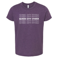 Queen City Storm Repeat Short Sleeve Tee: Toddler, Youth and Adult-Heather Purple-Youth Small-Lemons and Limes Boutique