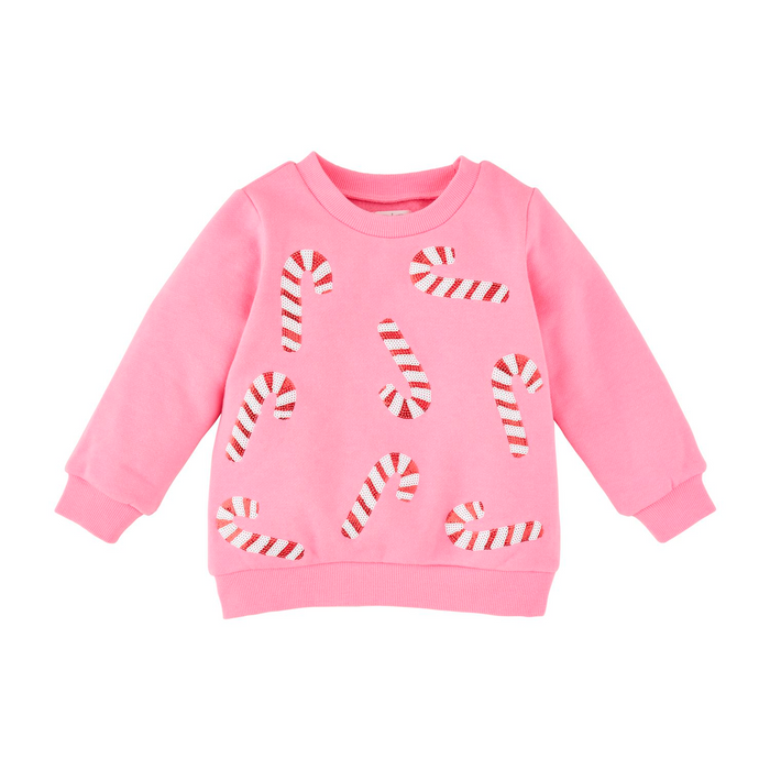 Candy Cane Toddler Sweatshirt by Mudpie--Lemons and Limes Boutique