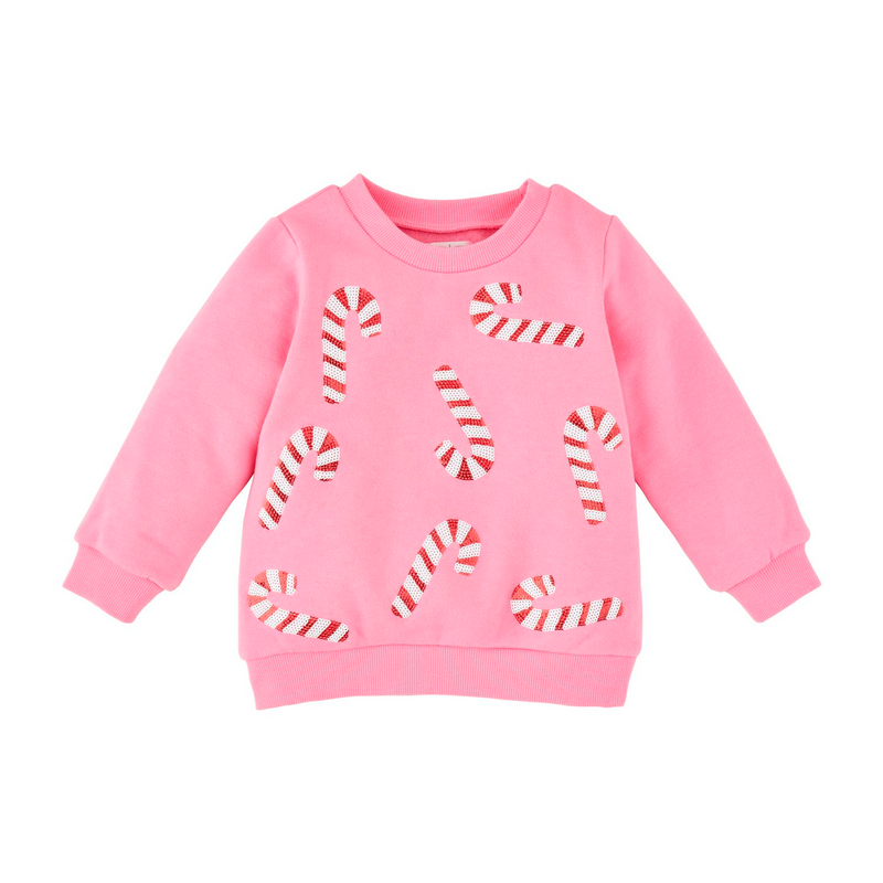 Candy Cane Toddler Sweatshirt by Mudpie--Lemons and Limes Boutique