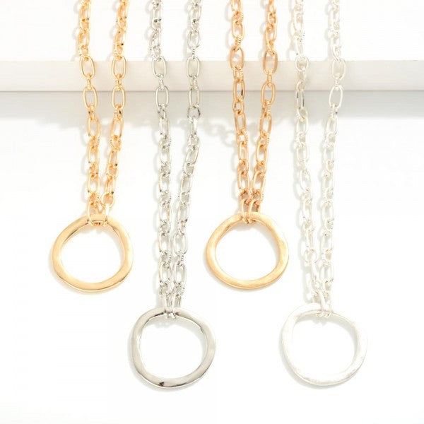 Circle Necklace-Pendant Necklaces-Lemons and Limes Boutique
